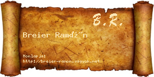 Breier Ramón névjegykártya